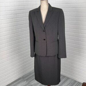 Stresa Skirt Suit Women 10/38 28W Black White Polka Dot Classic Career NWT